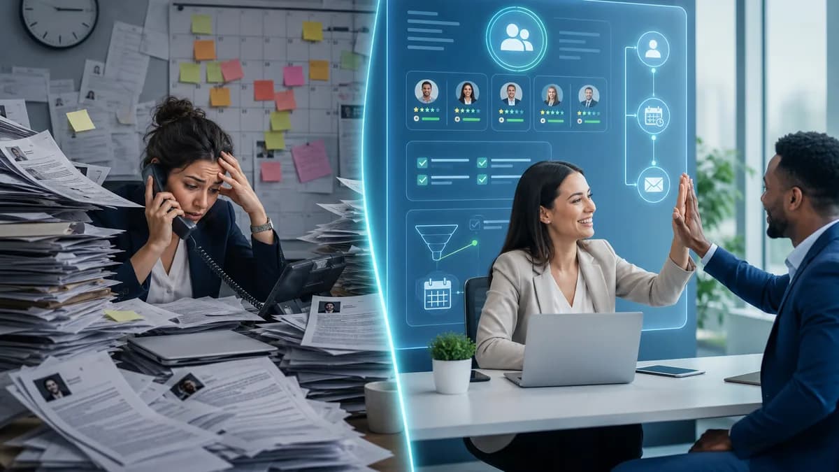Step-by-step recruitment case study with solution showing how AI tools and process changes slashed time-to-fill from 45 to 19 days. Copy-paste scripts included.